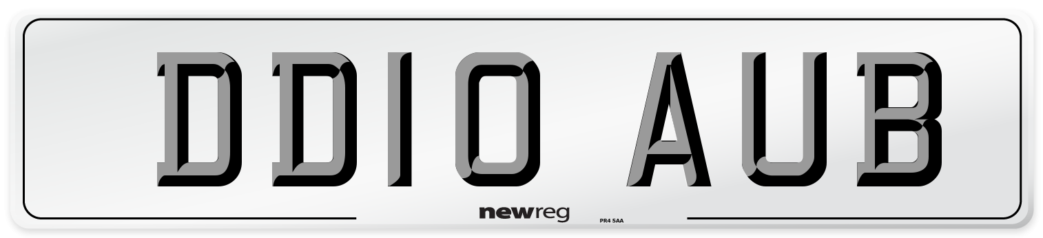 DD10 AUB Number Plate from New Reg